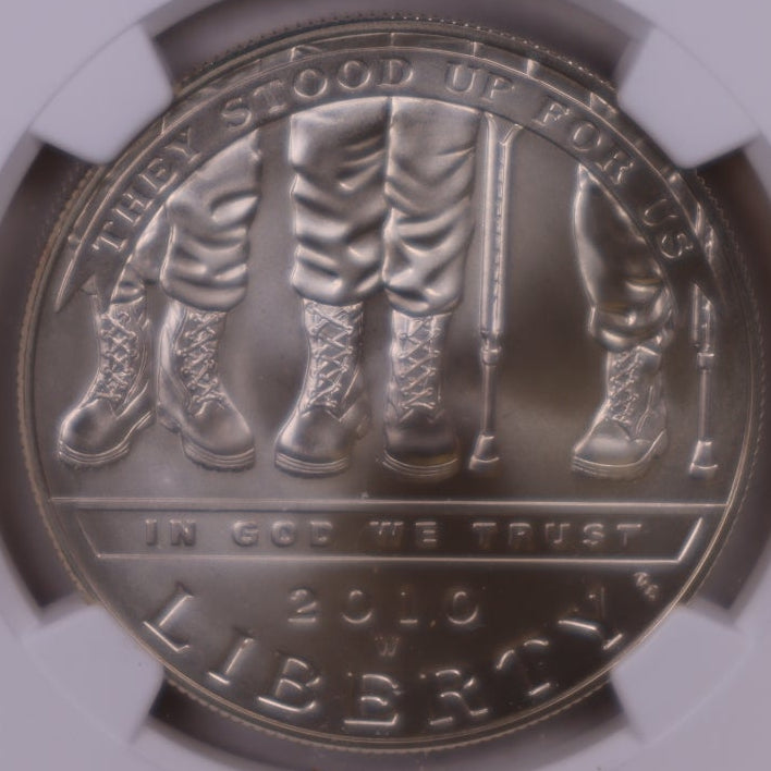 2010-W Disabled Veterans Siver Dollar, NGC MS-70, Store #GMC392
