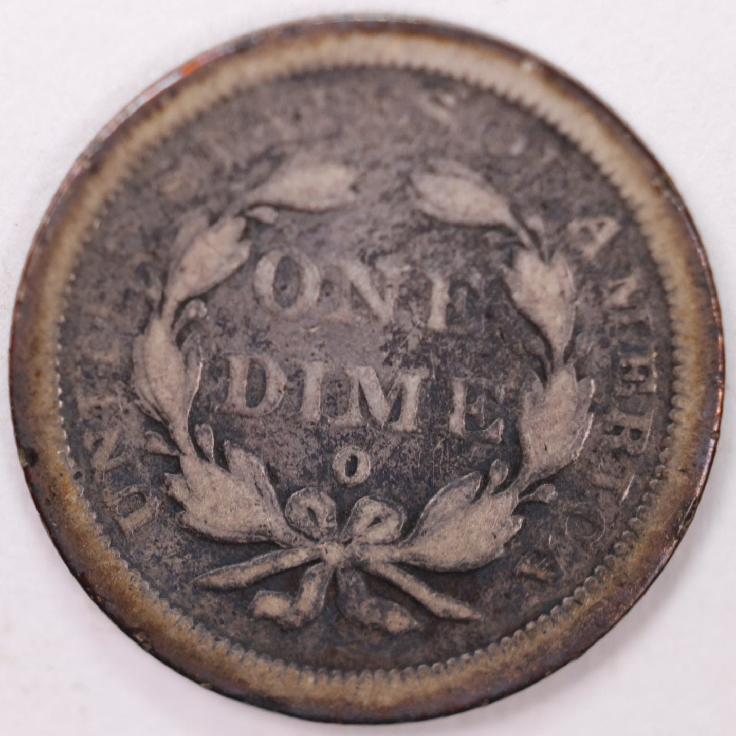 1842-O Seated Liberty Silver Dime, Very Good+ Circulated Coin, Store #d842N01