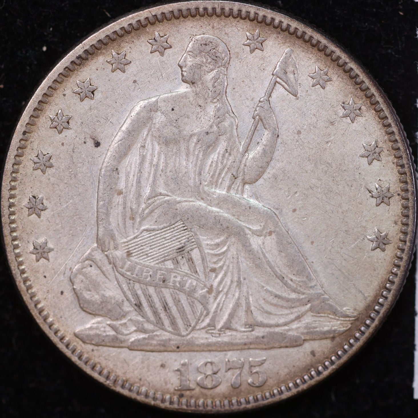 1875 Liberty Seated Half Dollar, Mint State Uncirculated Coin, Store #HR2010