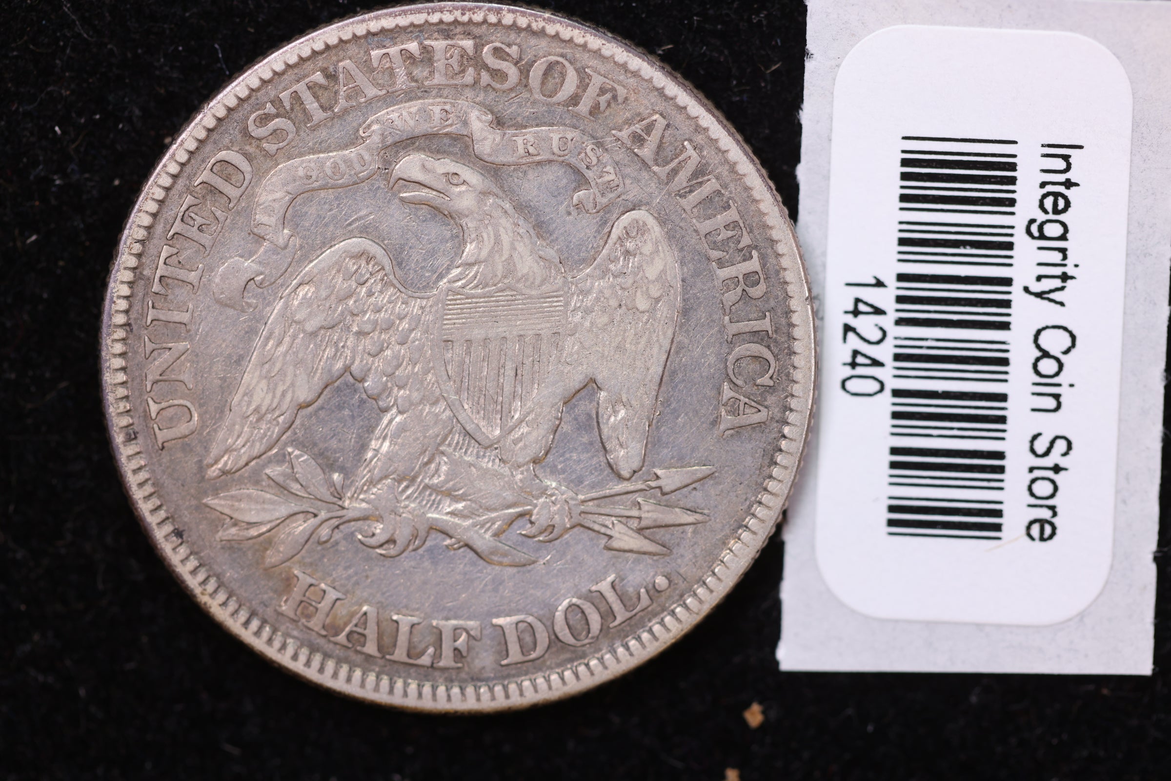 1877 Seated Liberty Half Dollar, Affordable Circulated Early Date. Store #14240