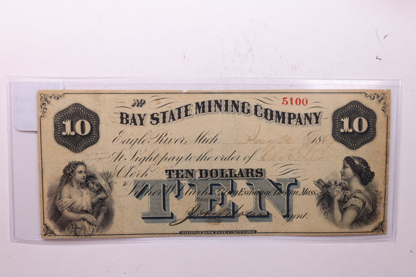 1867 $10, Bay State Mining Co., Eagle River, Michigan., Store #18623
