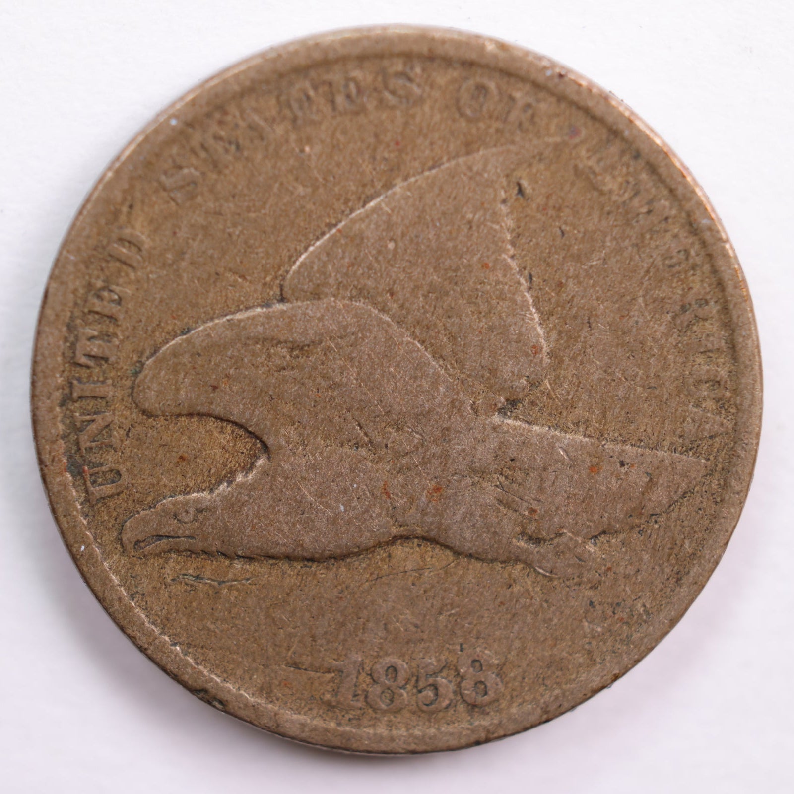 1858 Flying Eagle Small Cent, Good Circulated Coin, Store #CT0566