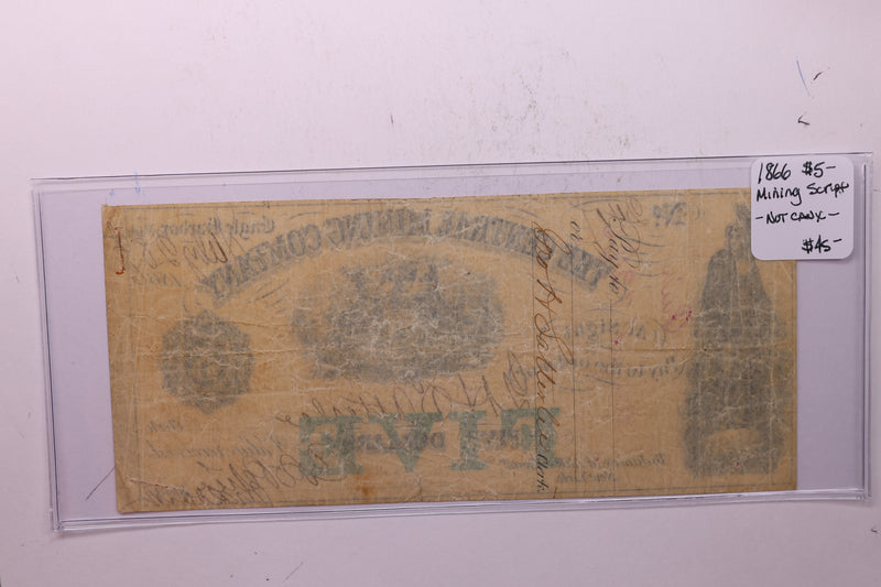 1866 $5, The Central Mining Co., Eagle Harbor, Michigan., Store