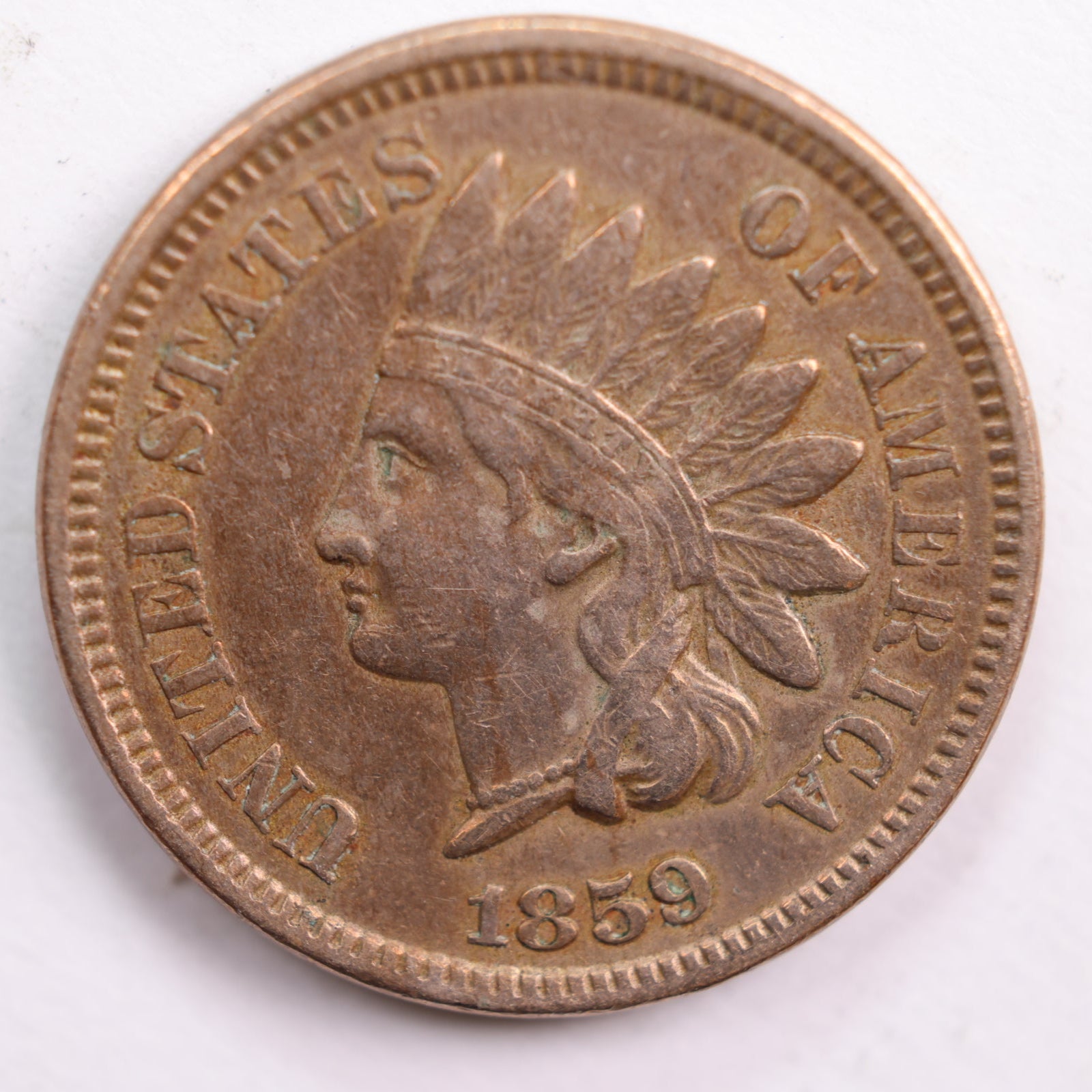 1859 Indian Head Cent, Abt Uncirculated Coin, Store #CT0570