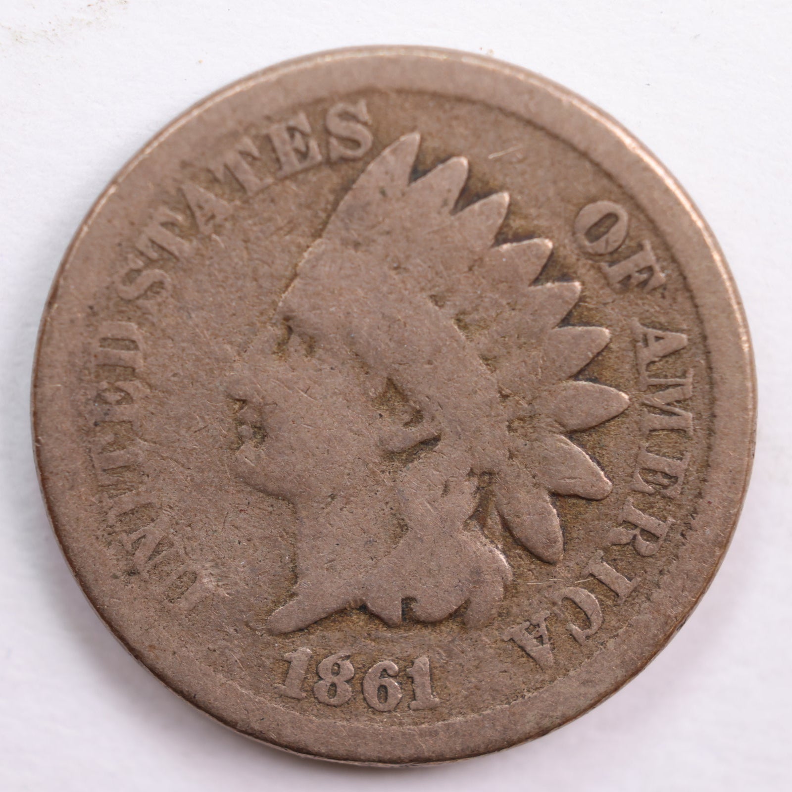 1861 Indian Head Cent, Good Circulated Coin, Store #CT0575