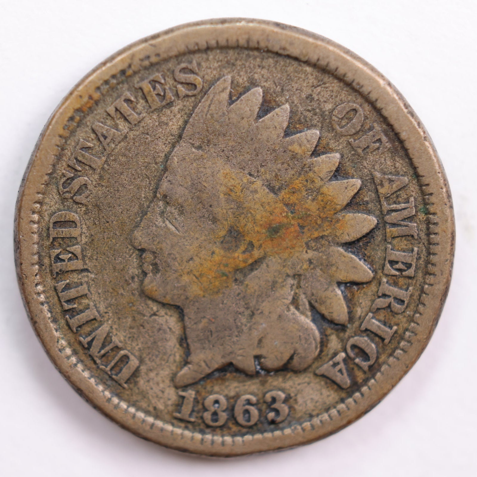 1863 Indian Head Cent, Good Circulated Coin, Store #CT0583