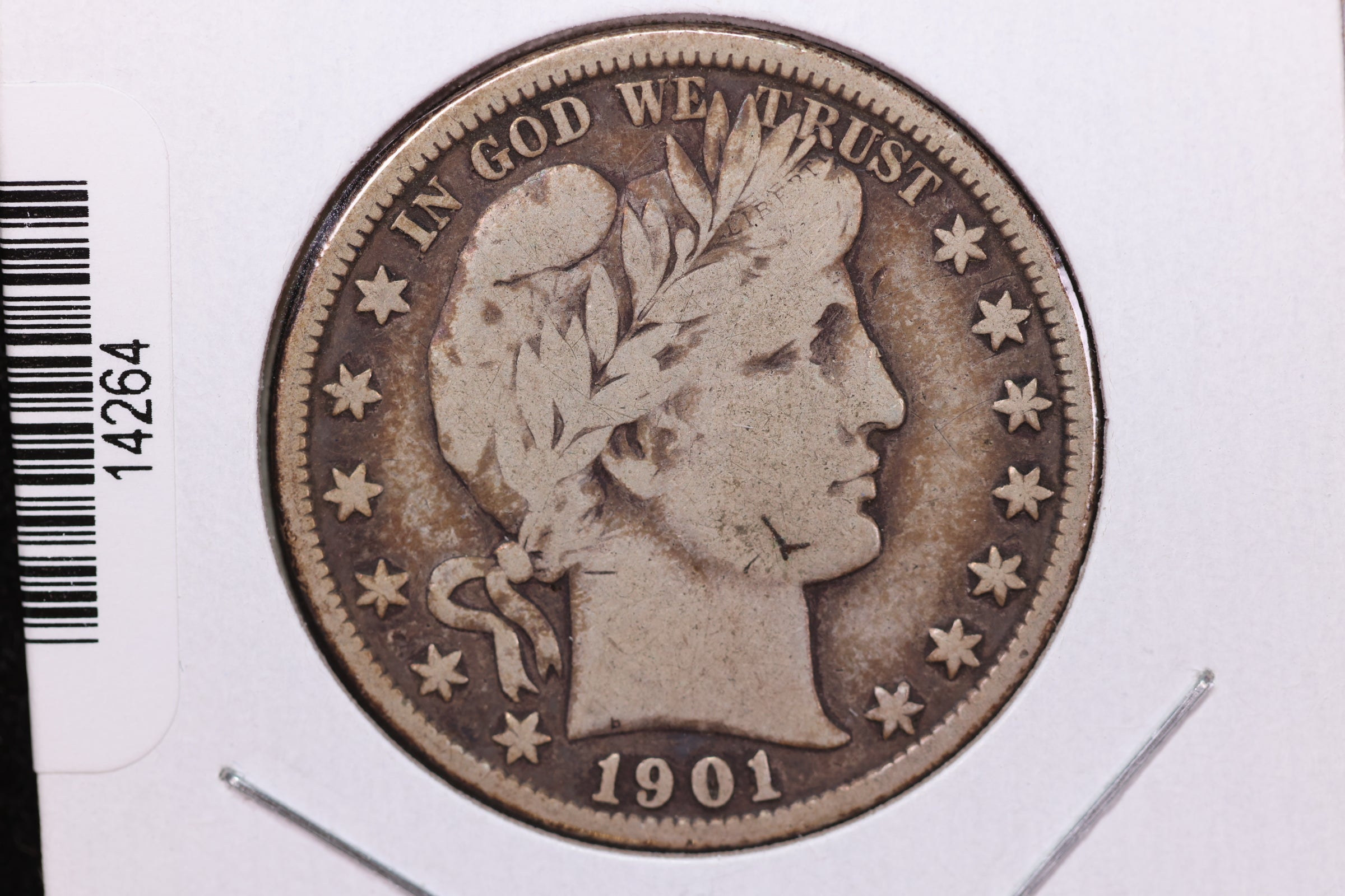 1901 Barber Half Dollar, Fine Circulated Coin, Store #HR266