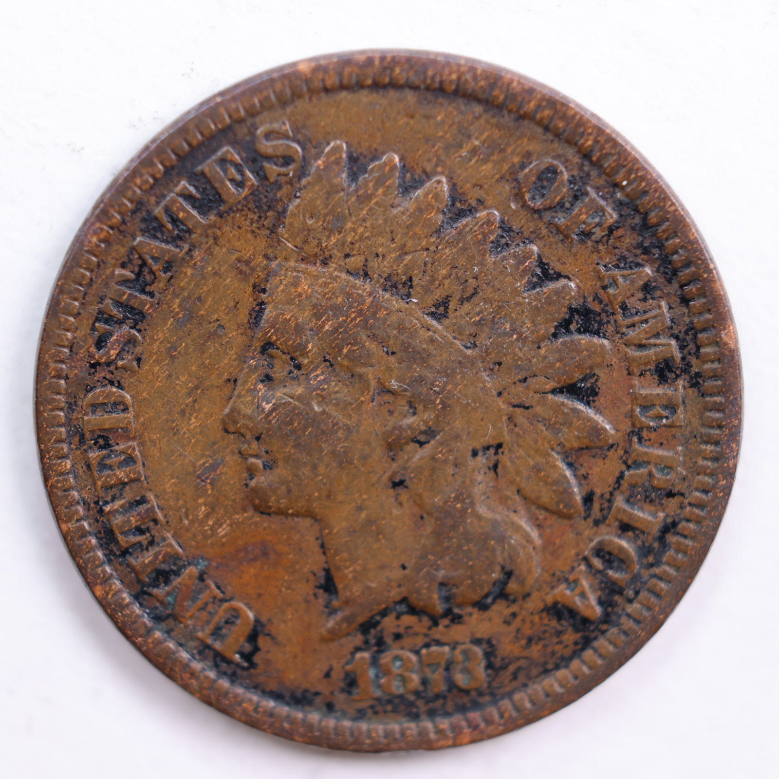 1872 Indian Head Cent, Very Good Circulated Coin, Store #CT0601