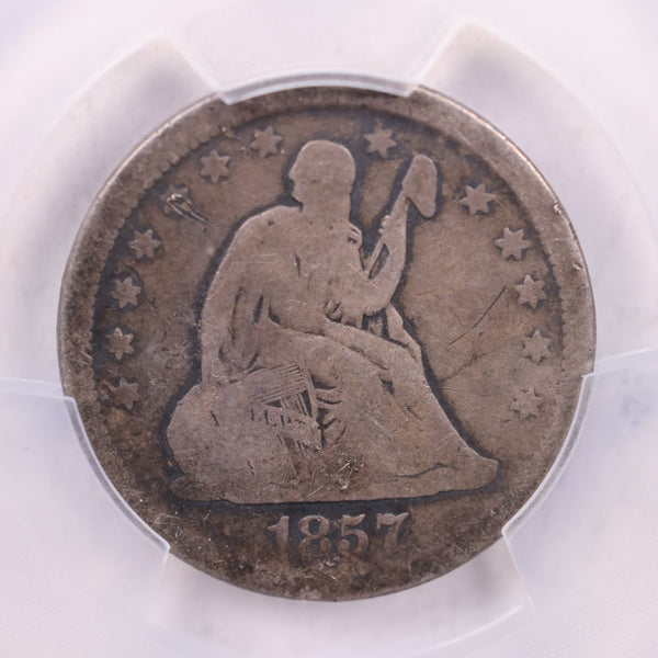 1857 Seated Liberty Quarter., PCGS VG Details., Store #18741