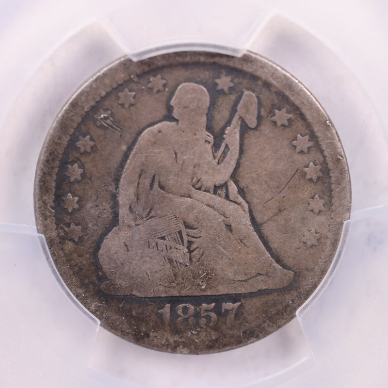 1857 Seated Liberty Quarter., PCGS VG Details., Store