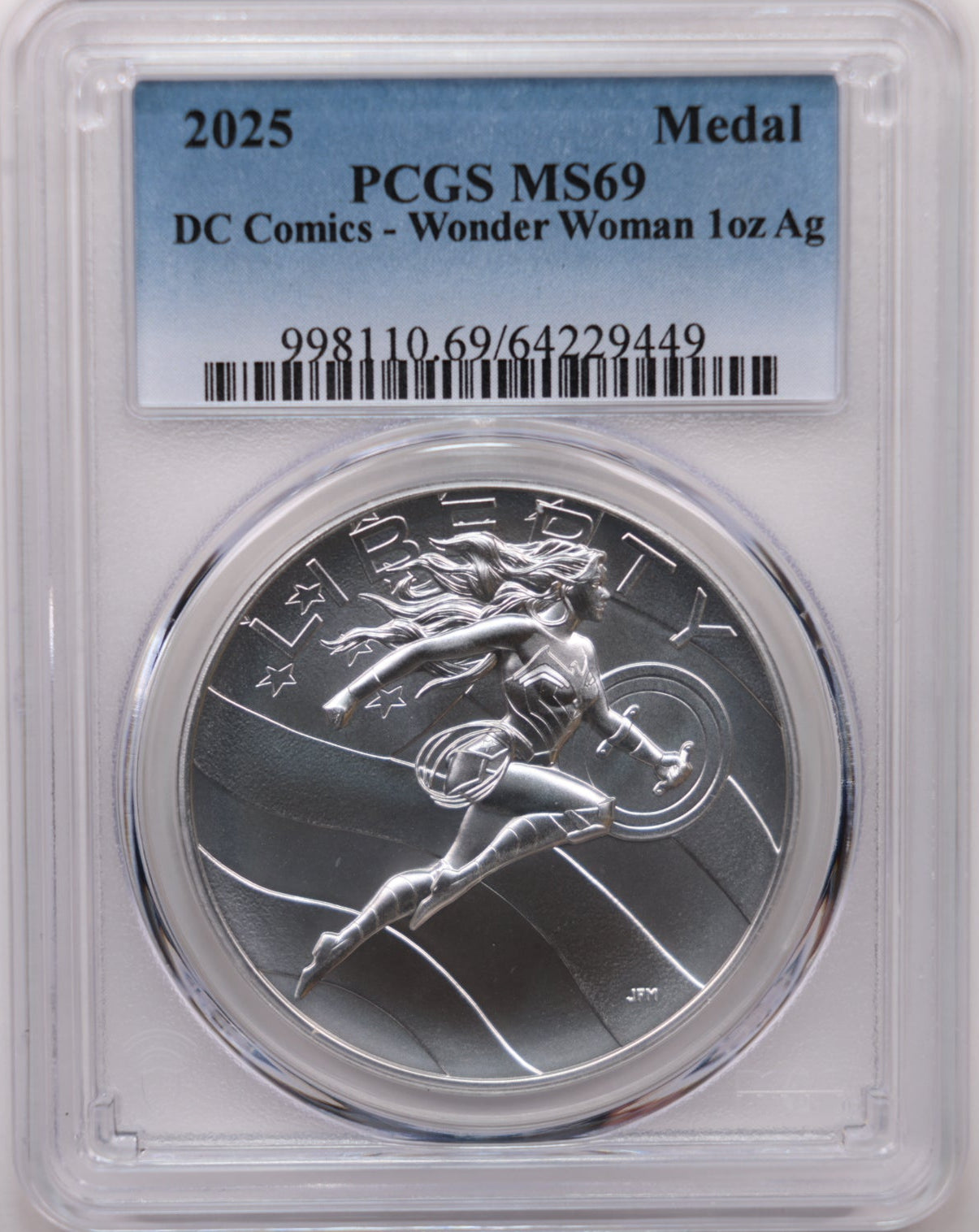 2025 Wonder Women U.S. Mint Medal, 1 OZT Silver, PCGS MS69, Store #GMC414.