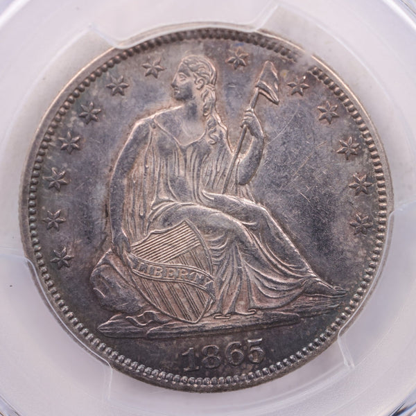1865 Seated Liberty Half Dollar., PCGS Certified., Store #18748