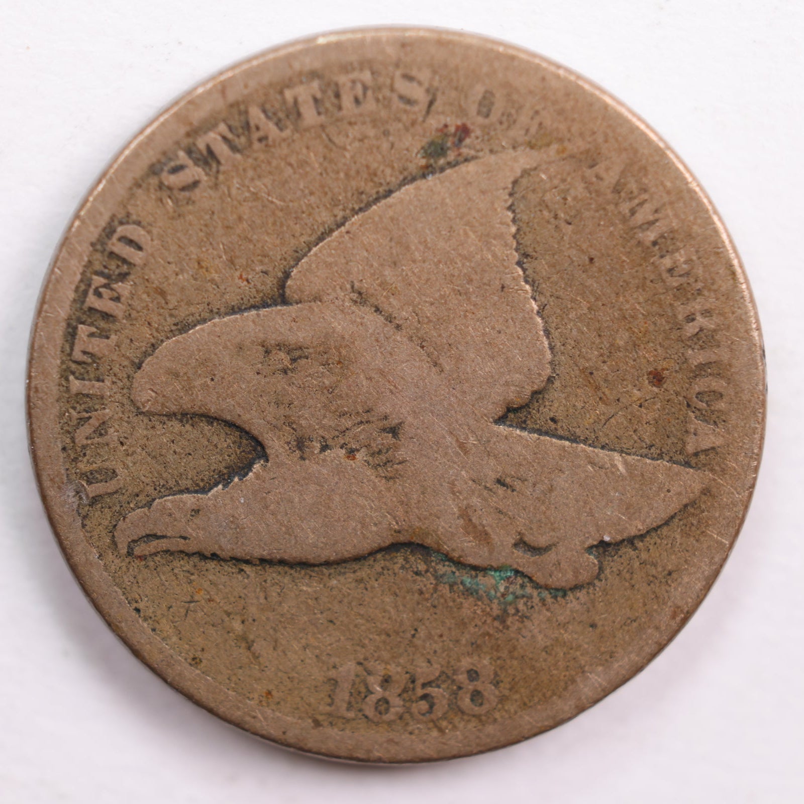 1858 Flying Eagle Small Cent, Good Circulated Coin, Store #CT0659