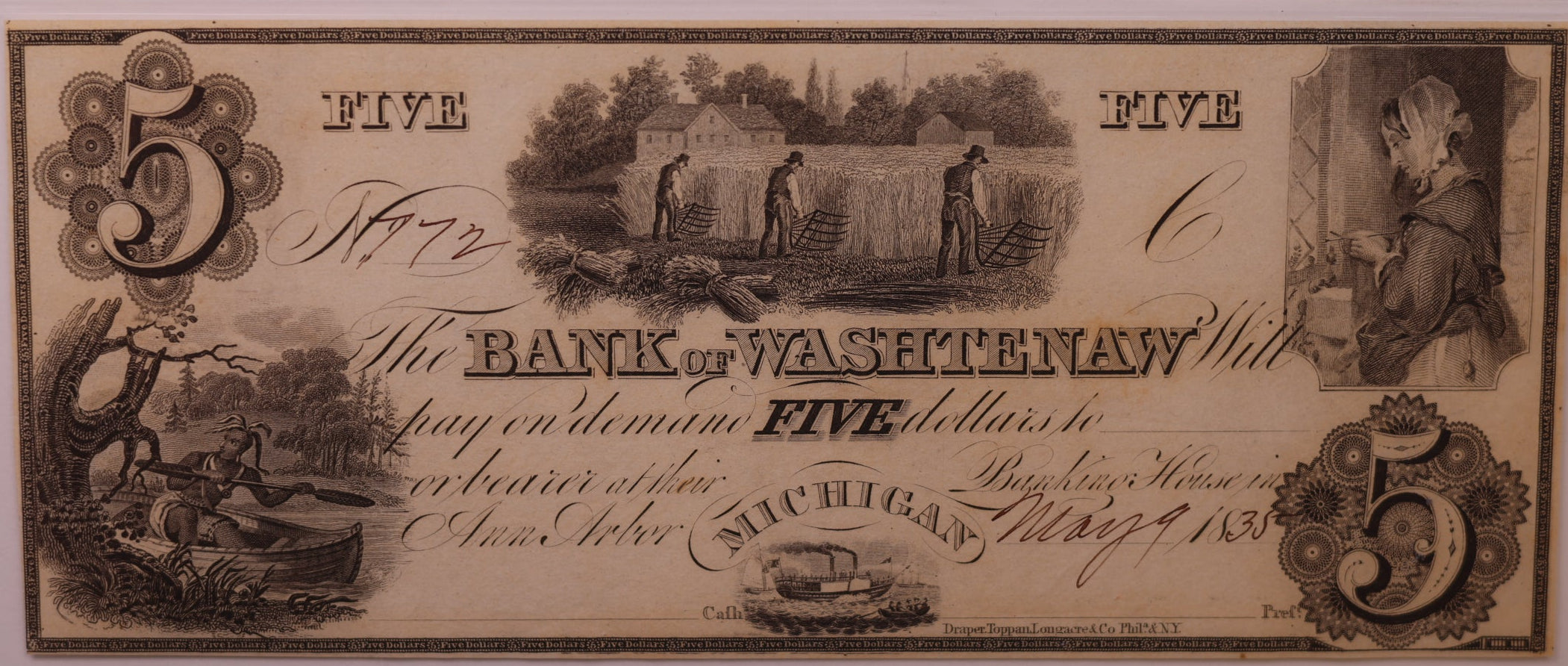 18__ $5, Ann Arbor, MI, Haxby # MI-50-G14, PCGS About UNC-55, STORE #GMI151