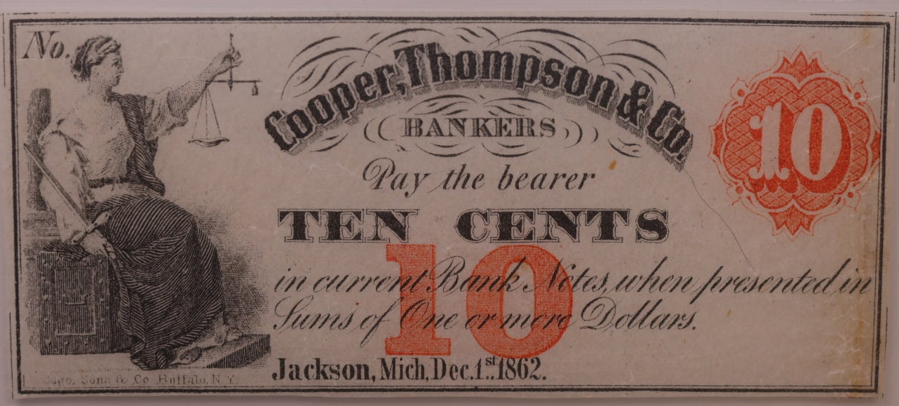 1862 10C Remainder-Jackson, MI, Lee JAC-2-1, PCGS Choice VF-35, STORE #GMI169