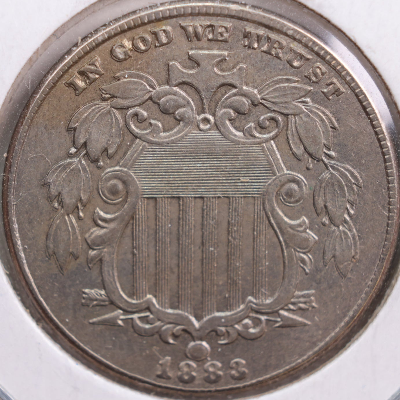1883 Shield Nickel, Abt Uncirc Circulated Coin, Store #NL041