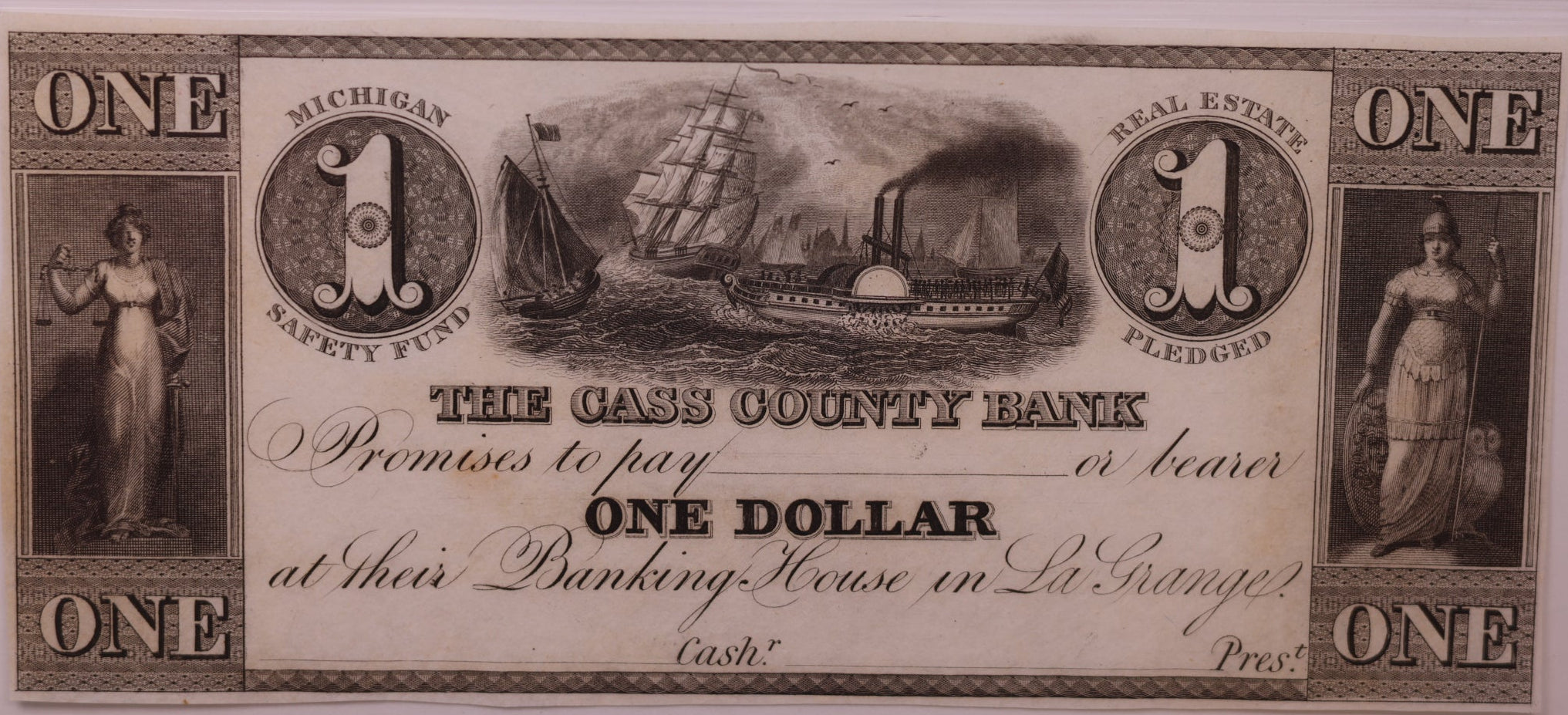 1850s $1 ND Remainder-La Grange, MI, Lee LAG-1-1, PCGS Choice UNC-64, STORE #GMI175