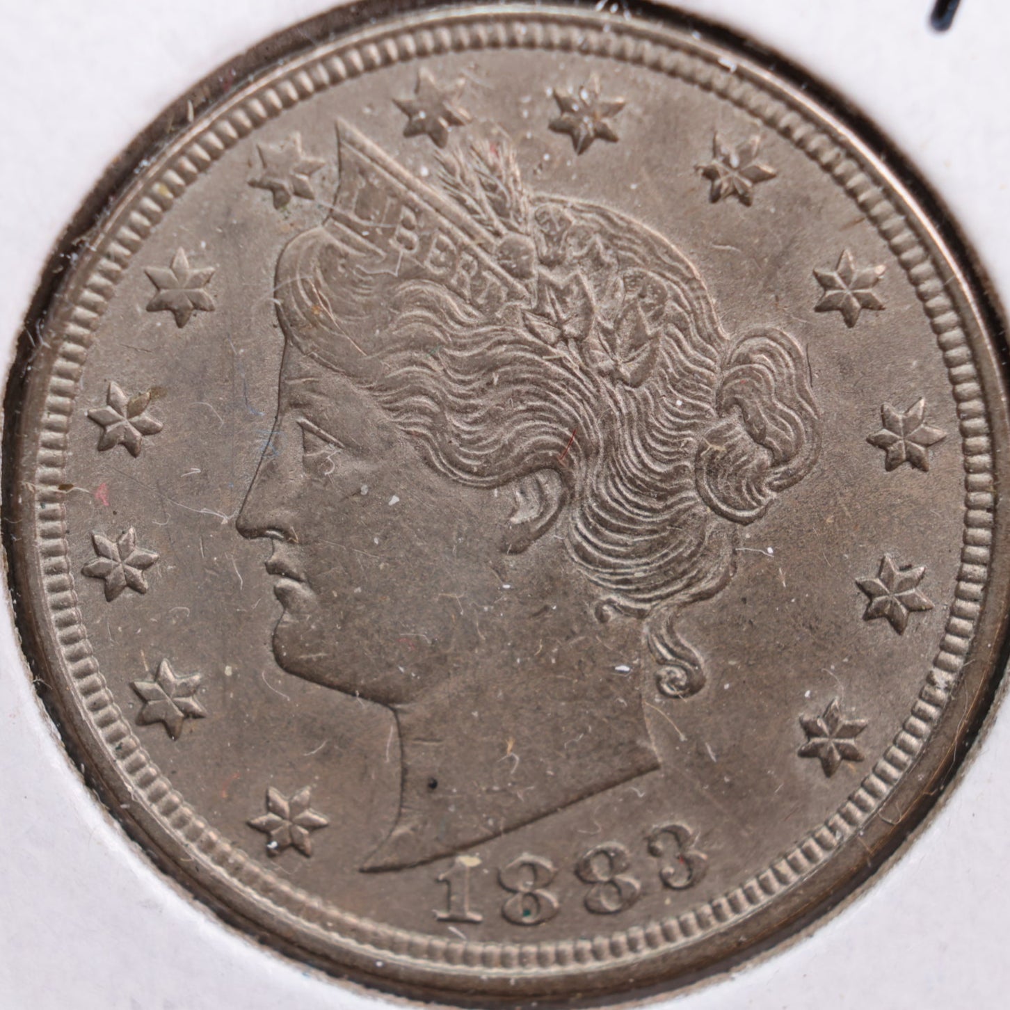 1883 Liberty Nickel, Abt Uncirculated Coin, Store #NL059
