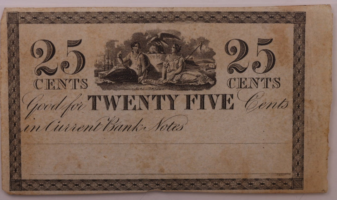 1820s-30s 25C Unknown City, N.Y., PCGS VF-15, Obsolete Currency, Store #GNY022