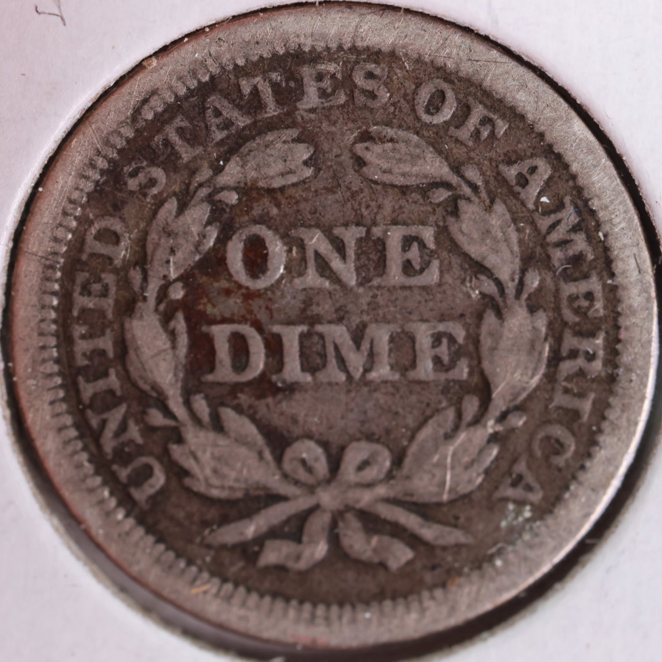 1853 Seated Liberty Silver Dime, Fine Circulated Coin, Store #d853.07
