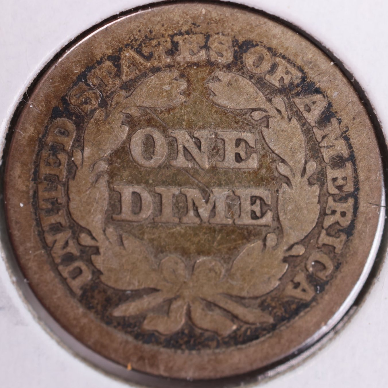 1856 Seated Liberty Silver Dime, Very Good+ Circulated Coin, Store #d856.03