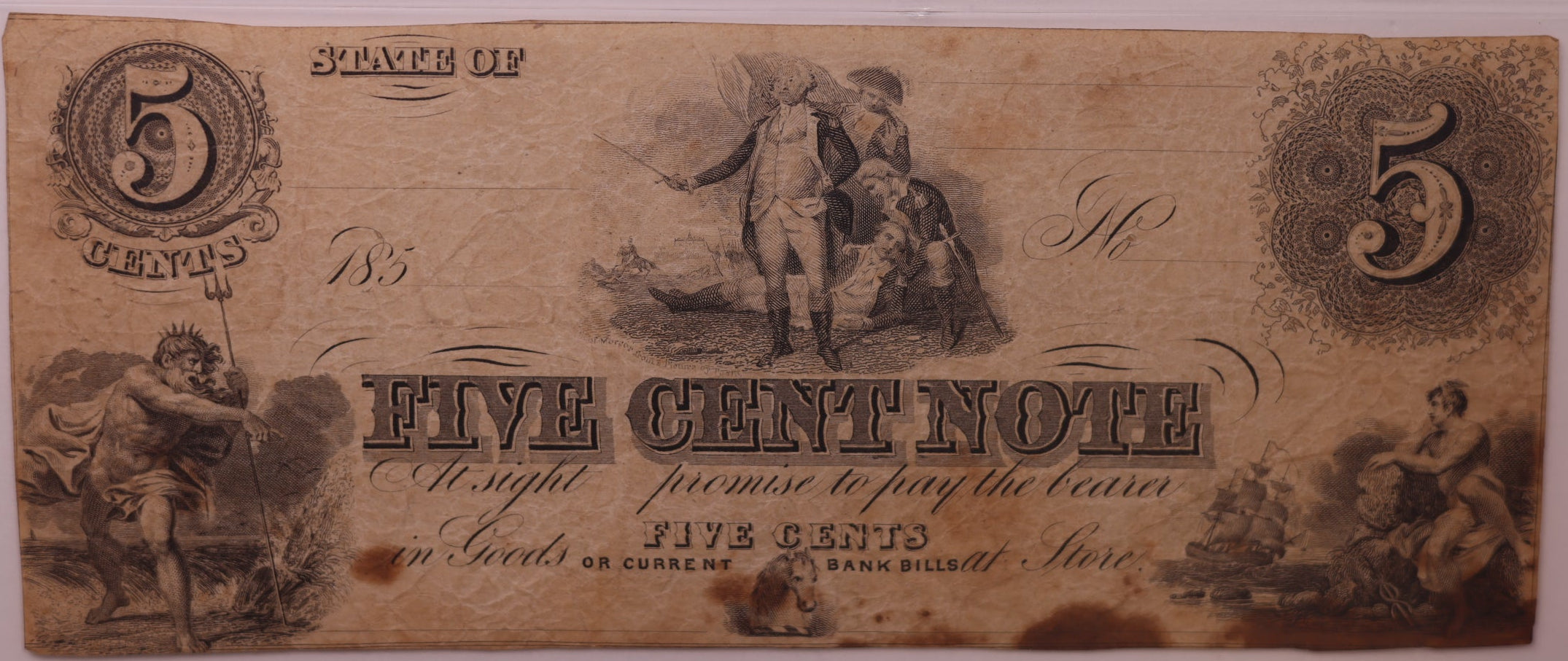 185_ 5C Remainder-New York, N.Y., PCGS VF-20, Obsolete Currency, Store #GNY024