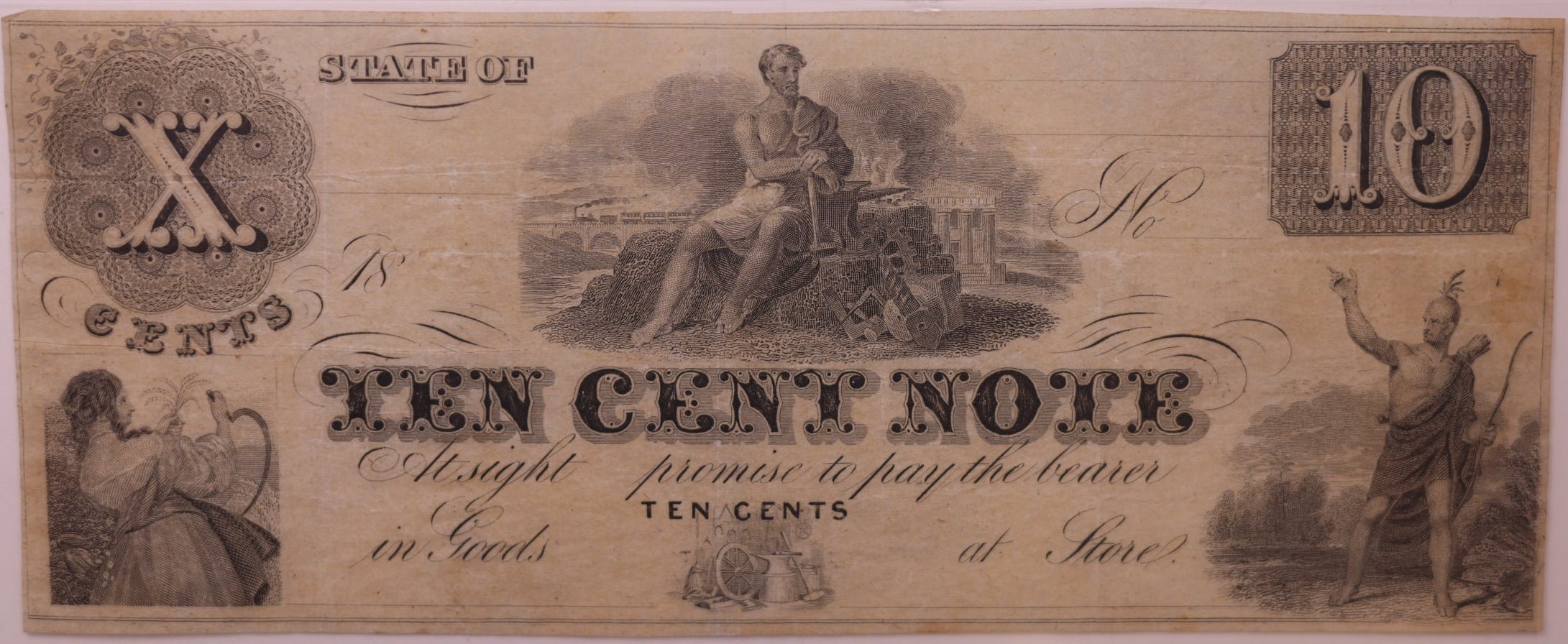 185_ 10C Remainder-New York, N.Y., PCGS VF-25, Obsolete Currency, Store #GNY026