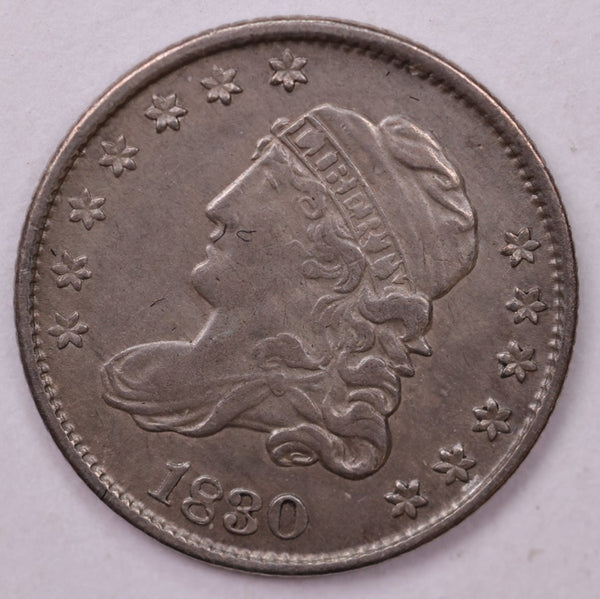 1830 Cap Bust Half Dime., EF., Coin., Store Sale #18648