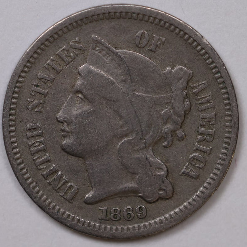 1869 3 Cent CN, VG, Store #3C0015