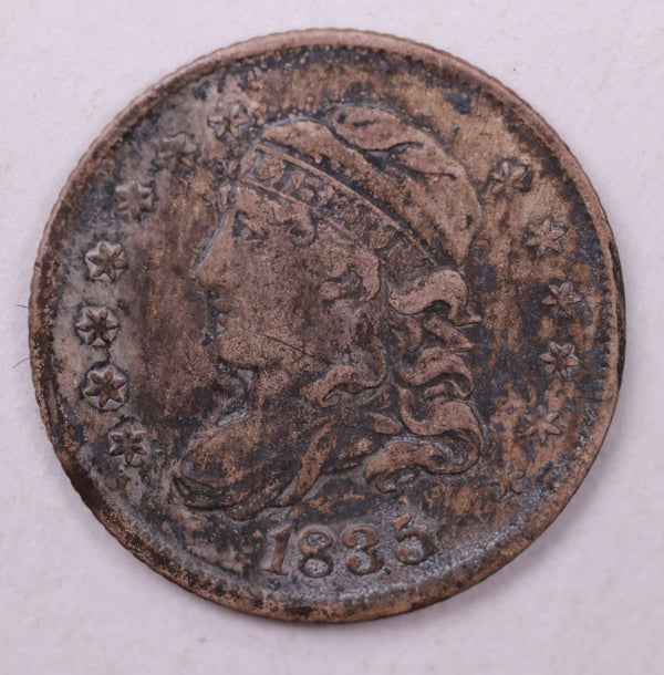 1835 Cap Bust Half Dime., VF +., Coin., Store Sale #18855