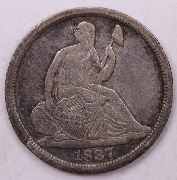 1837 Seated Liberty Half Dime., XF +., Coin., Store Sale #18857