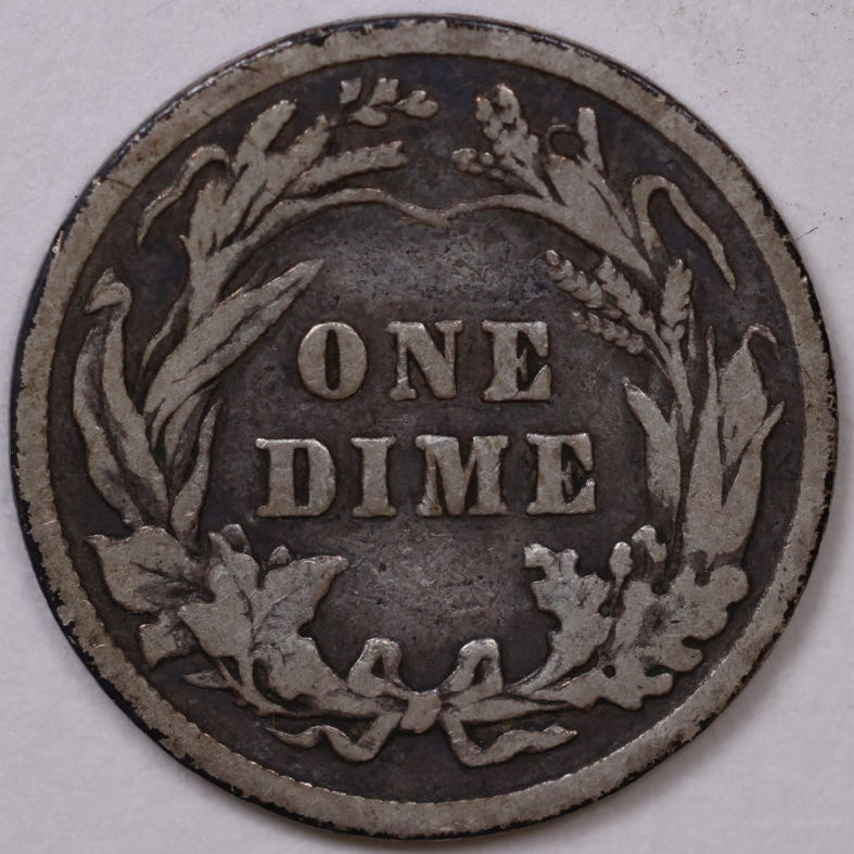 1902 Barber Silver Dime, Very Good Circulated Coin, Store #DE0956