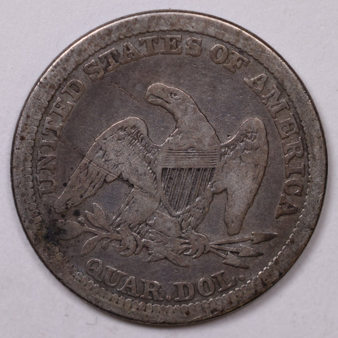 1854 Liberty Seated Quarter Arrows, Very Good+ Circulated Details, Store#QR1950