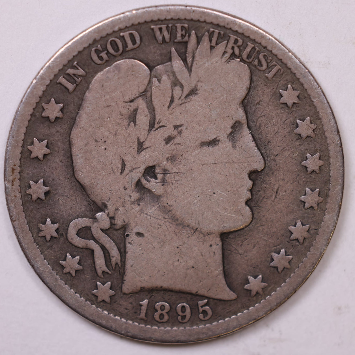 1895-S Barber Half Dollar, Very Good Circulated Coin, Store #HR2040