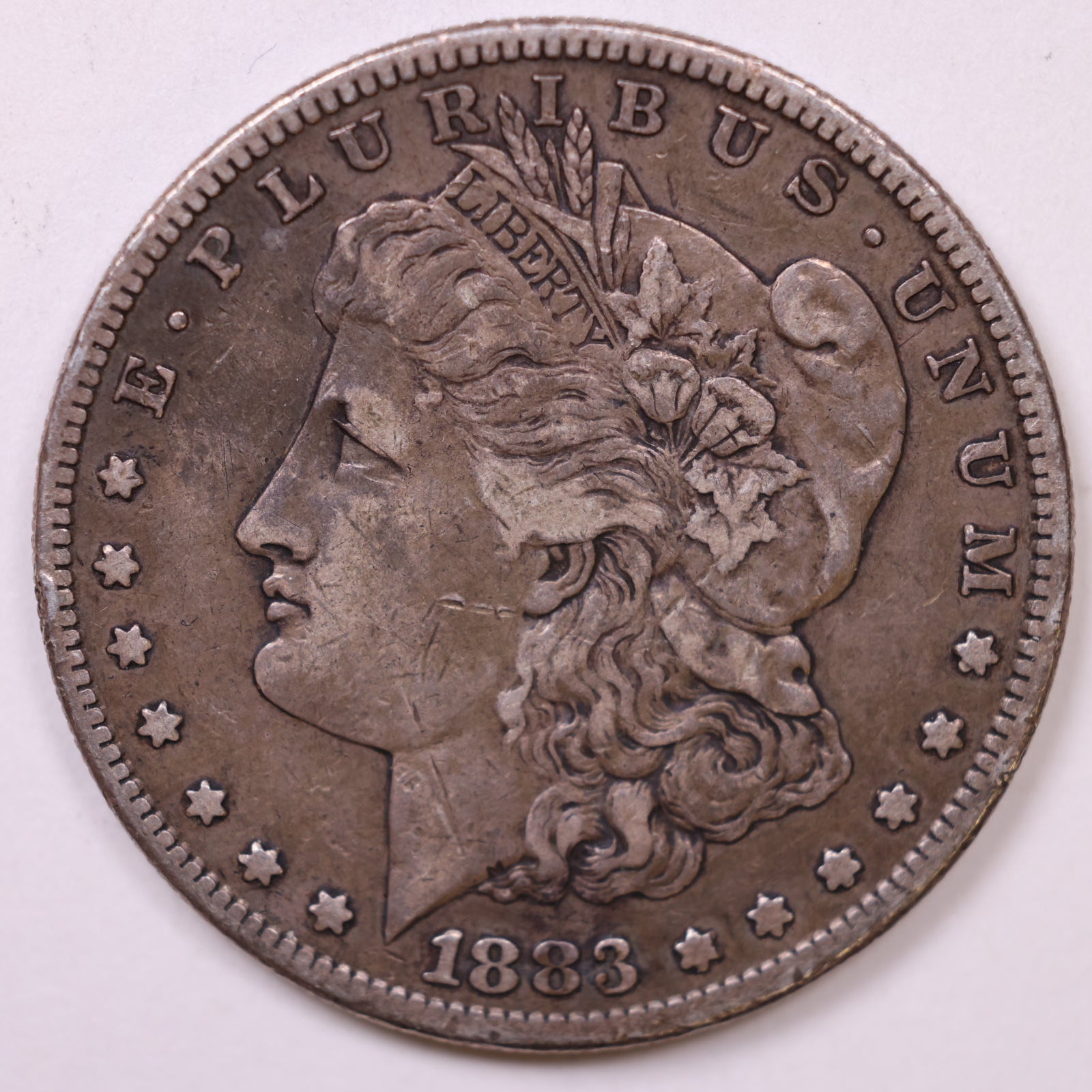 1883-S Morgan Silver Dollar, Very Fine+ Circulated Coin, Store #DR1562
