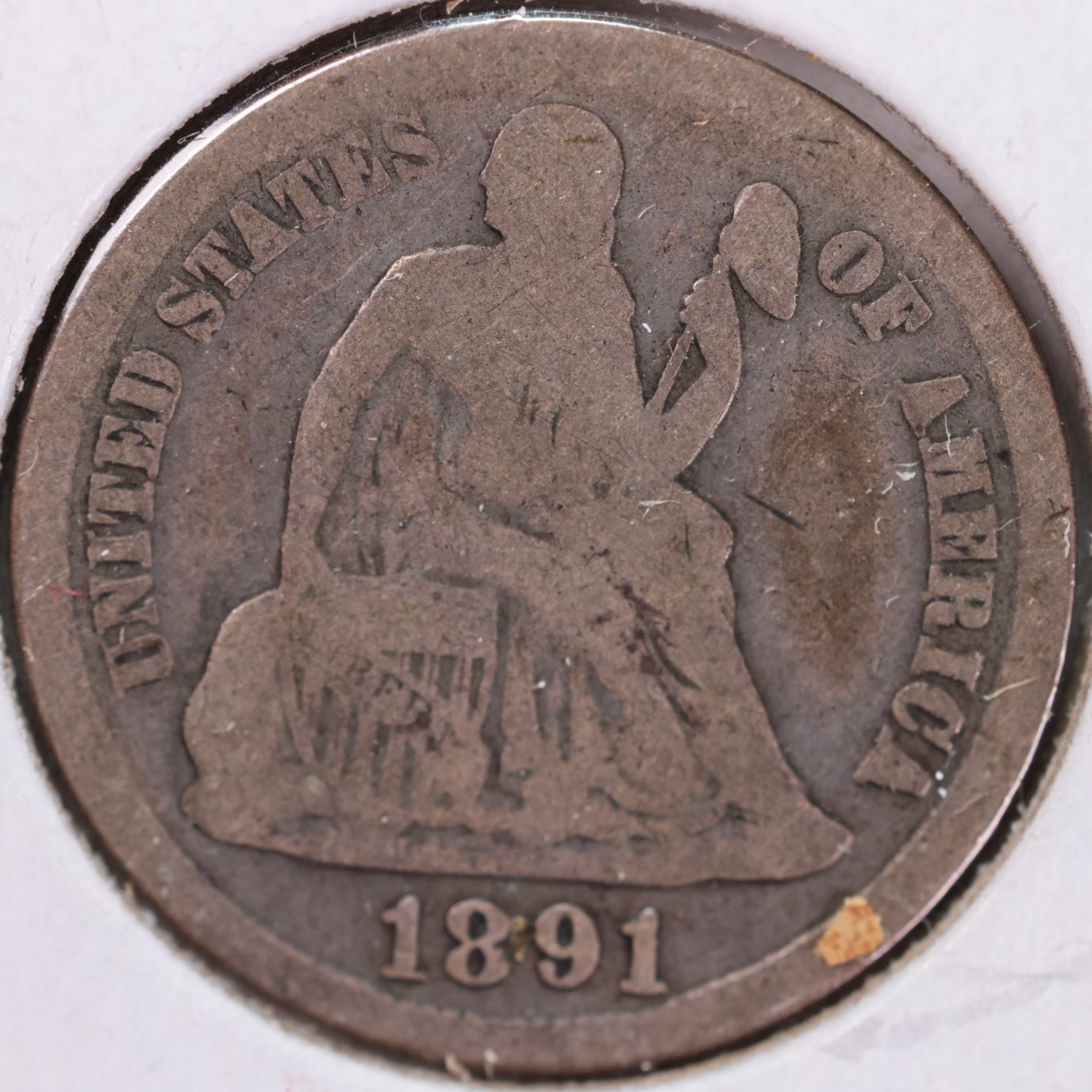 1891-S Seated Liberty Silver Dime, Extra Fine+ Circulated Coin, Store #d891S01