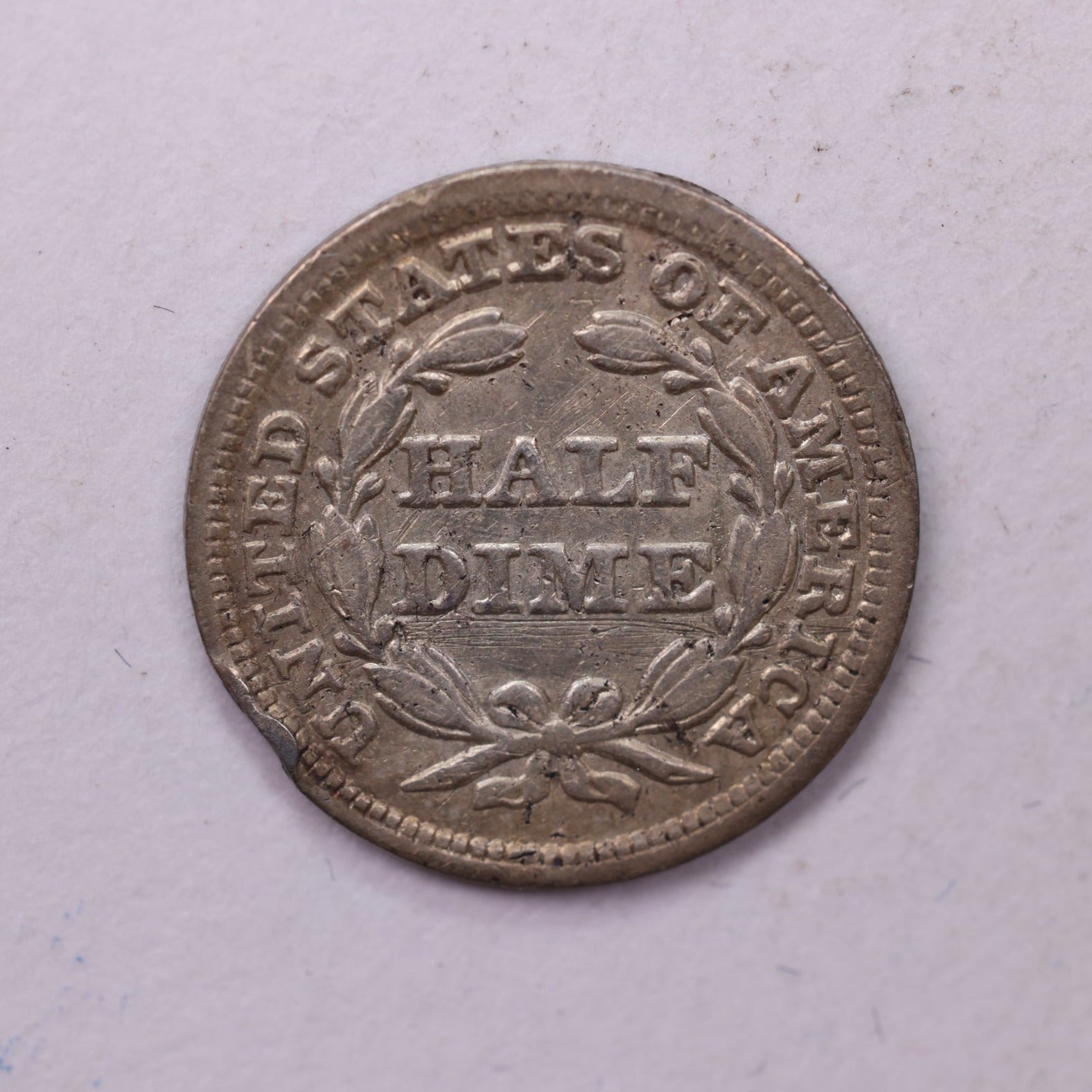 1847 Seated Liberty Half Dime., AU Details, Coin., Store Sale #18885