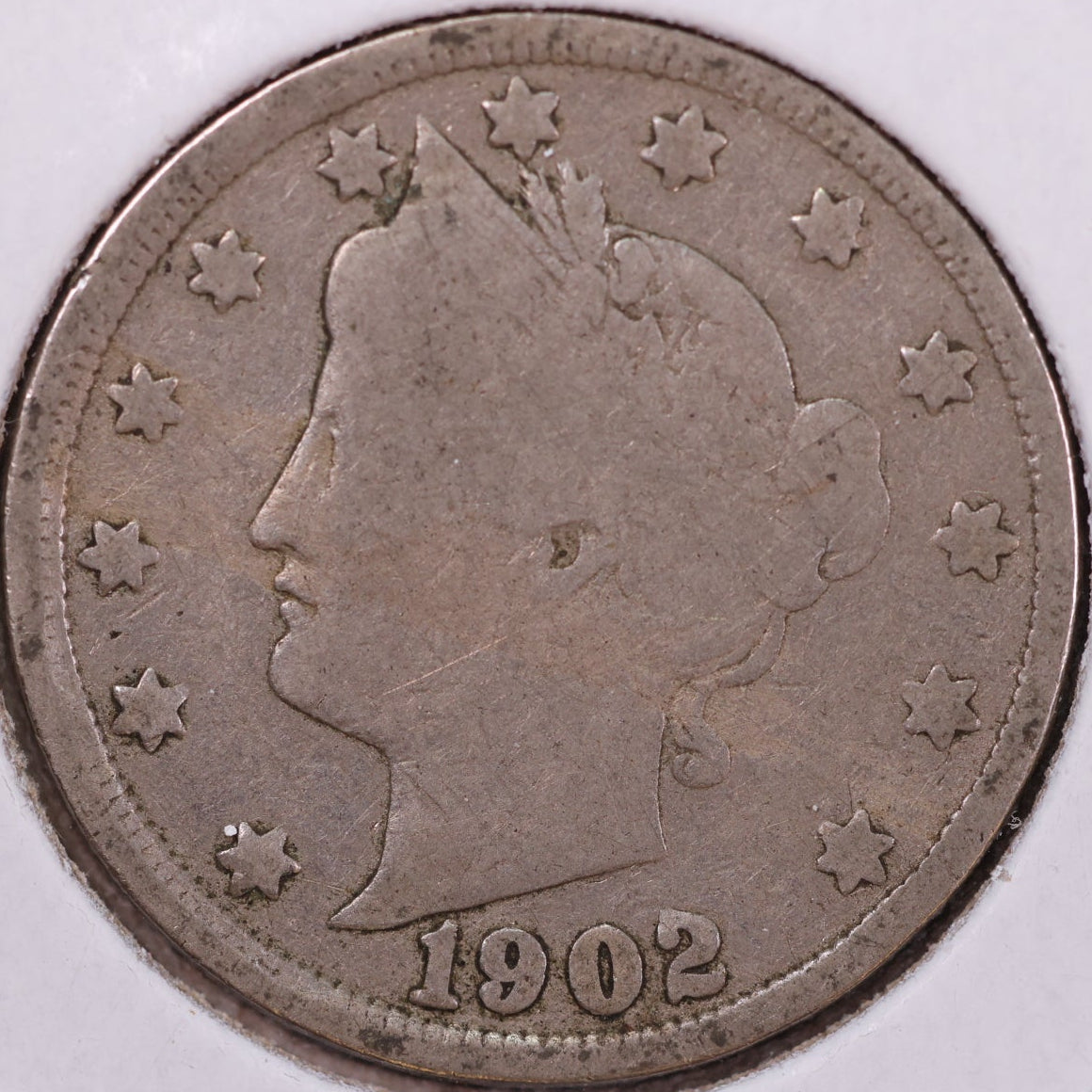 1902 Liberty Nickel, Very Good Circulated Coin. Store #12020