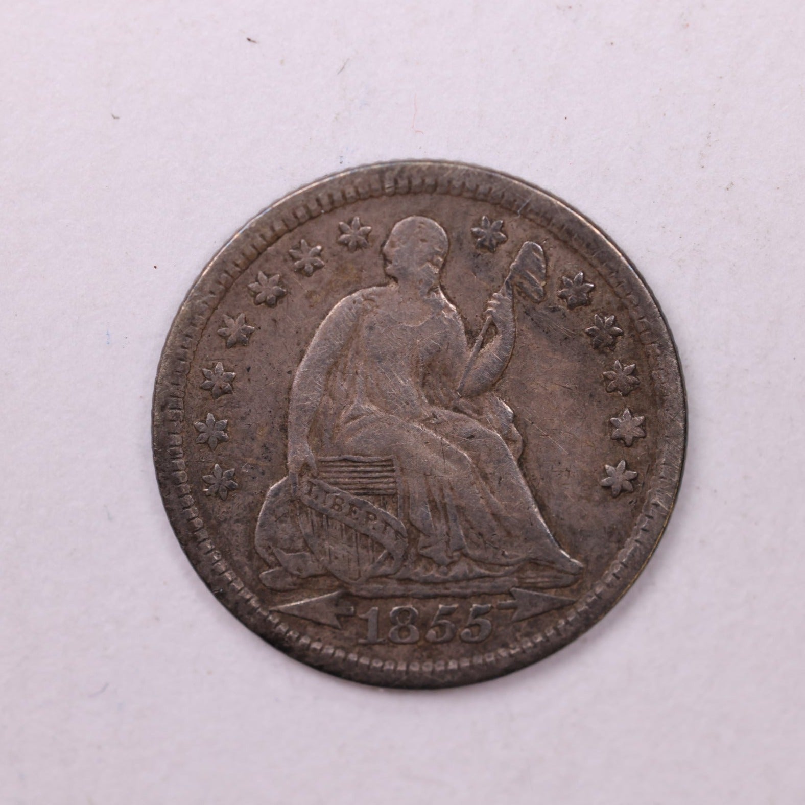 1855 Seated Liberty Half Dime., X.F. Coin., Store Sale #18904