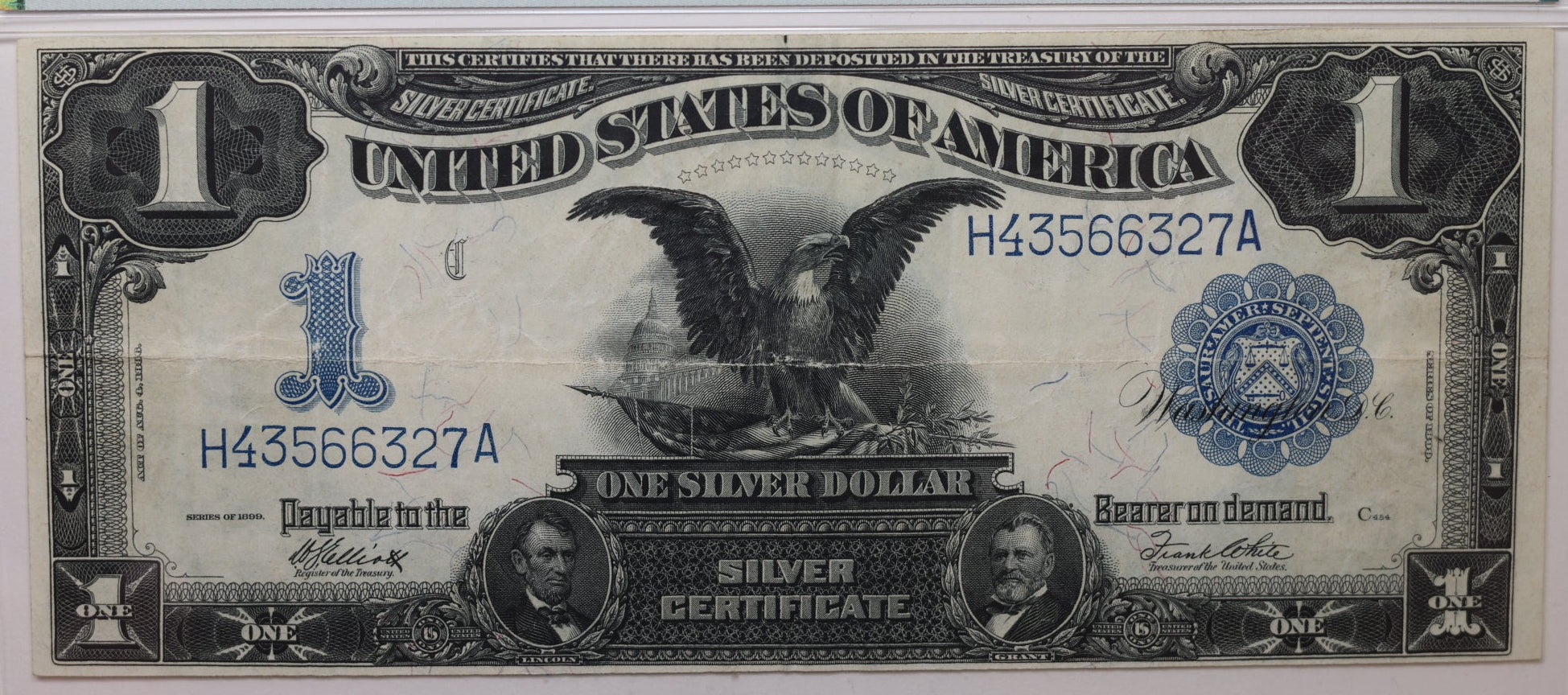 1899 $1 Silver Certificate, PMG VF-30, EPQ, Nice Color, Store #GLSC010.