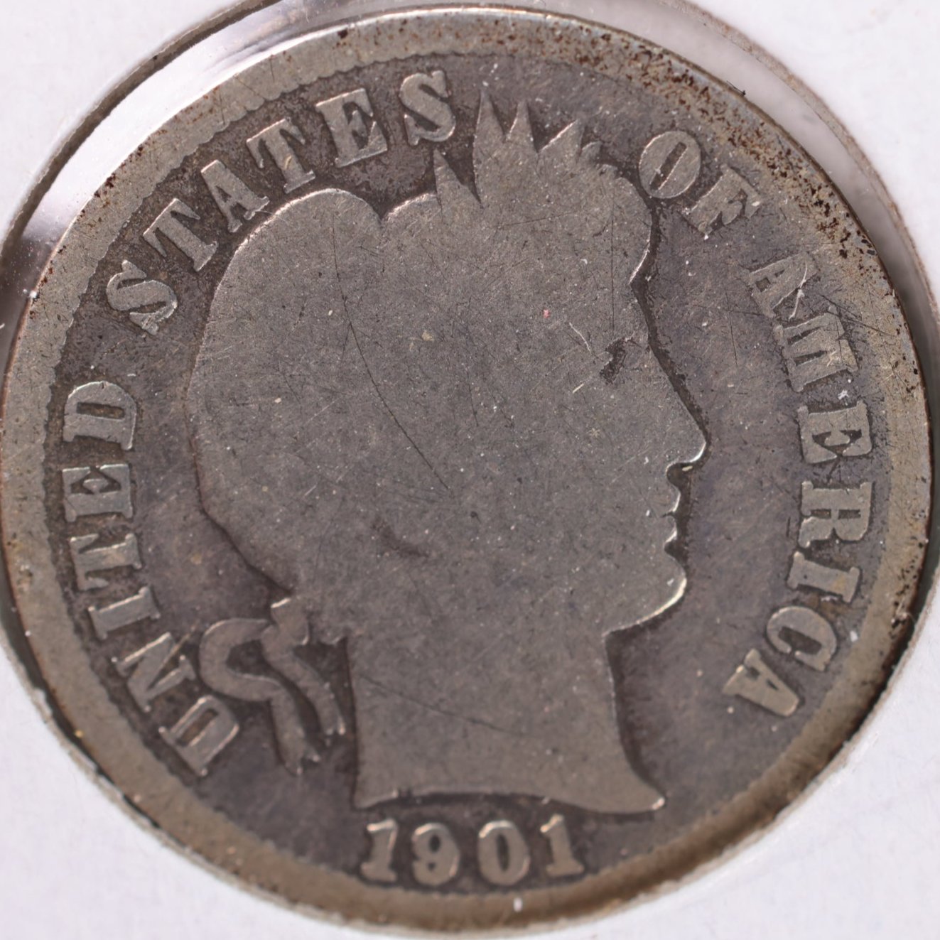 1901 Barber Dime, Good Circulated Coin, Store #DE0613