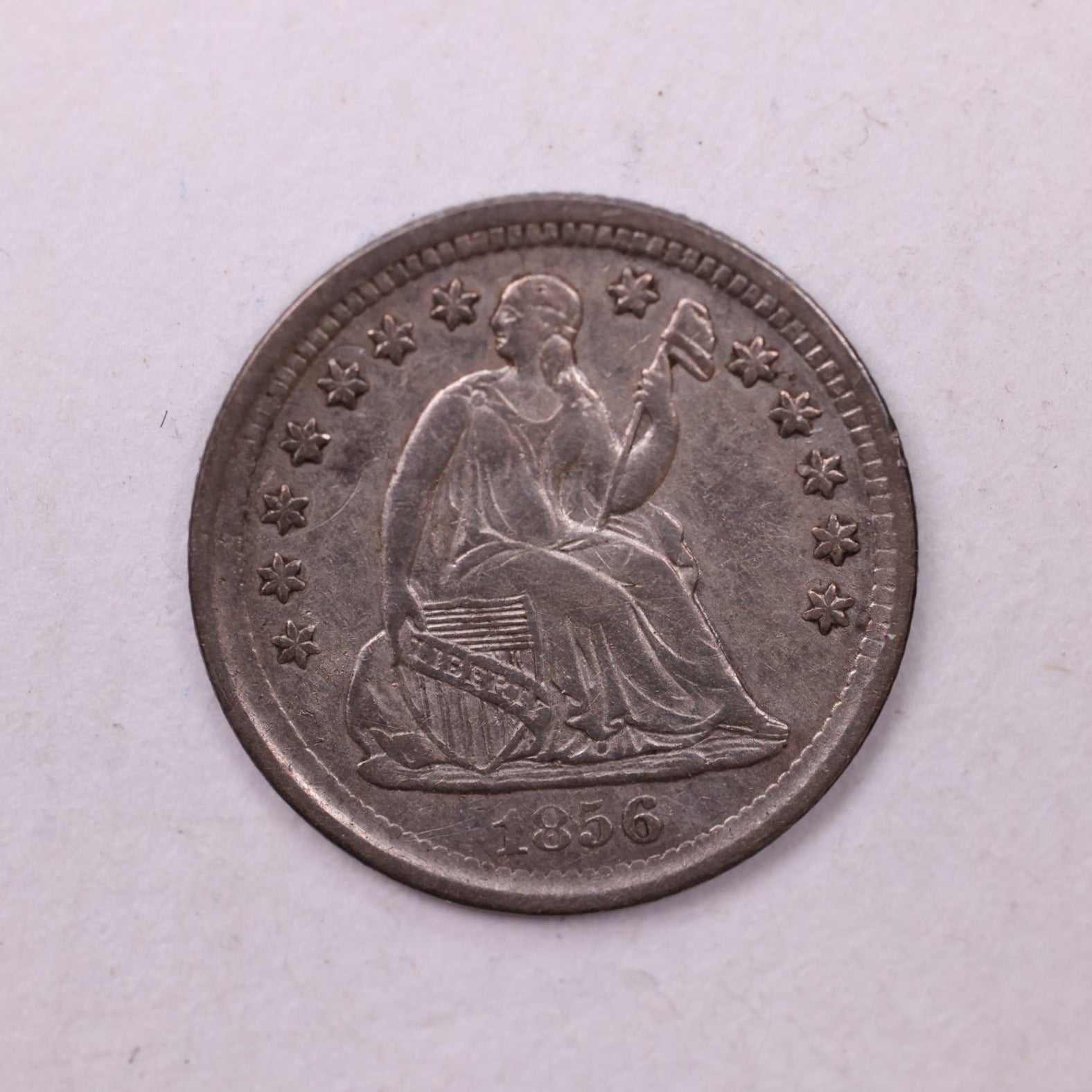 1856 Seated Liberty Half Dime., X.F.+ Coin., Store Sale #18908