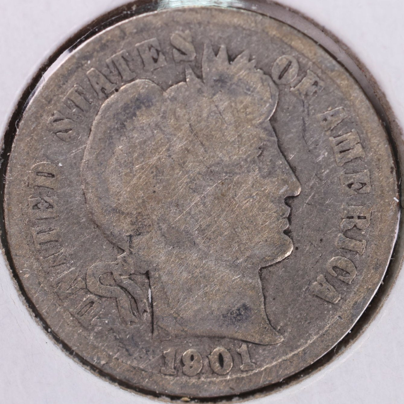 1901 Barber Dime, Good Circulated Coin, Store #DE0615