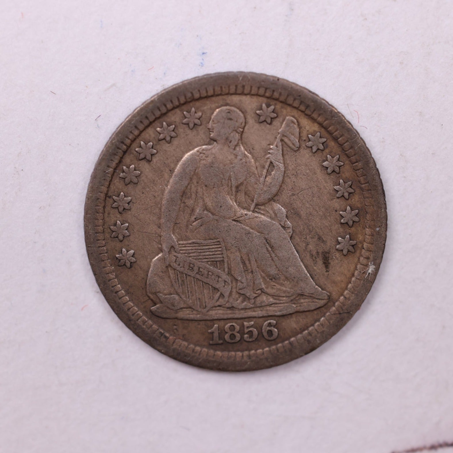 1856-O Seated Liberty Half Dime., V.F.+ Coin., Store Sale #18909