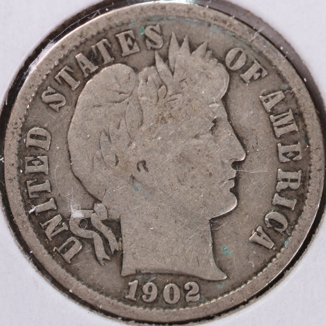 1902 Barber Dime, Fine Circulated Coin, Store #DE0612
