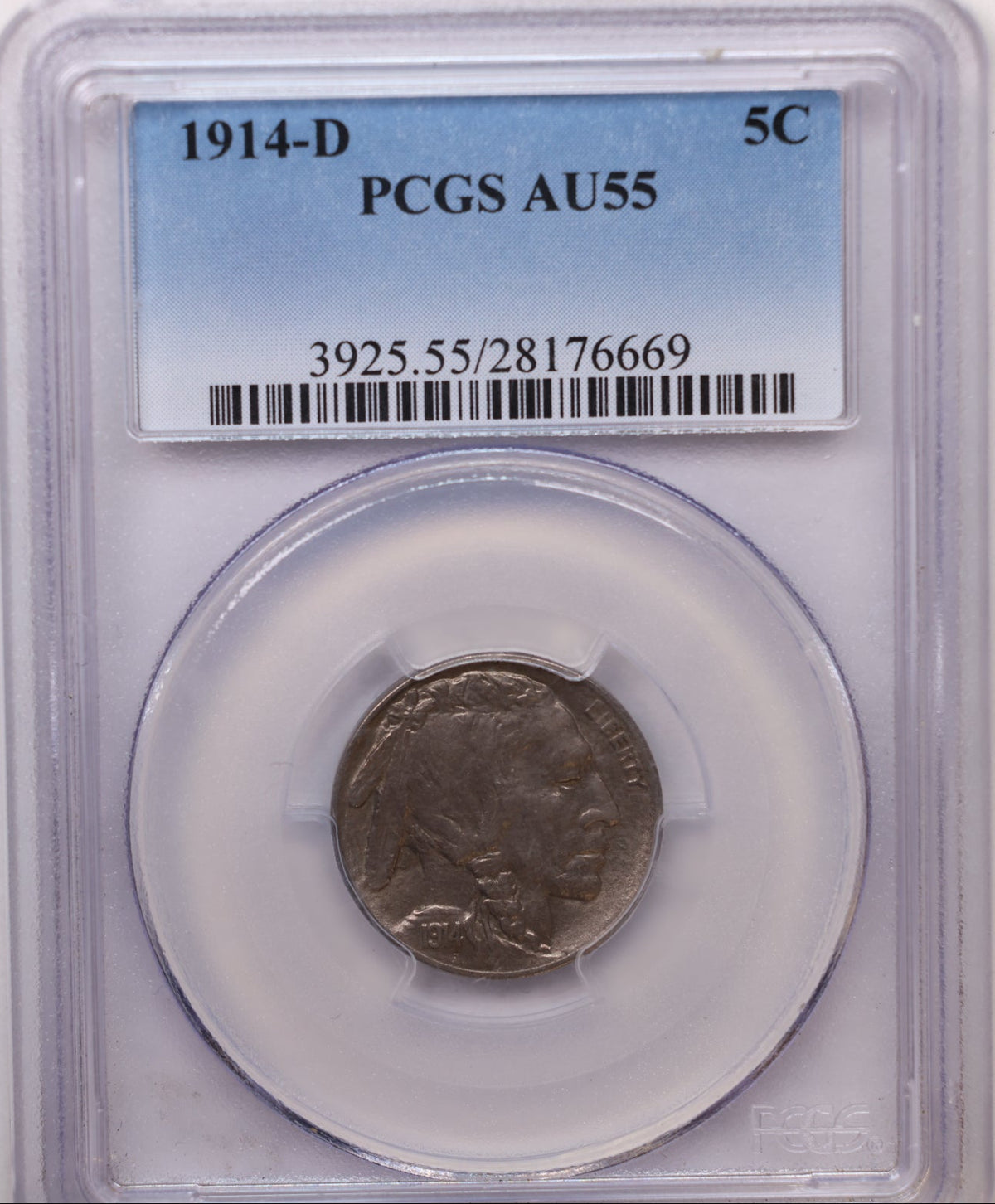 1914-D Buffalo Nickel, Better Date, PCGS Graded AU-55, Store SALE #GNL061.