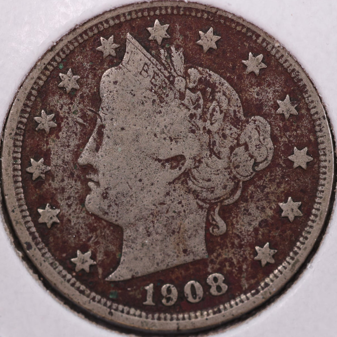 1906 Liberty Nickel, Very Good Circulated Coin. Store #12069