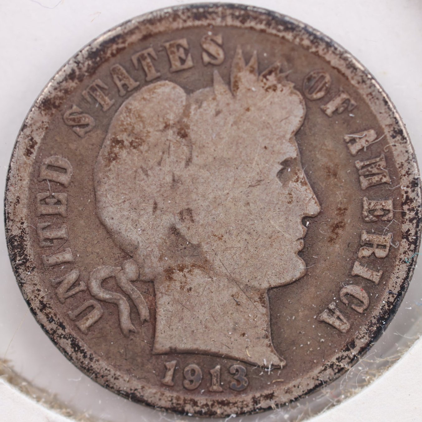 1913 Barber Dime, Very Good Circulated Coin, Store #DE0570