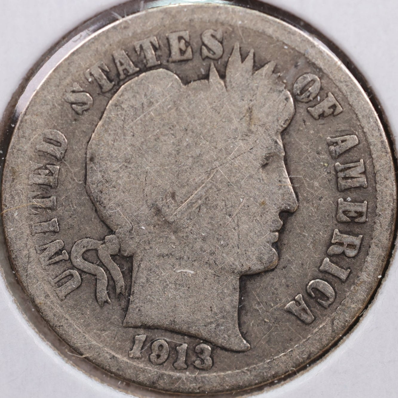 1913 Barber Dime, Good Circulated Coin, Store Sale #DE0564