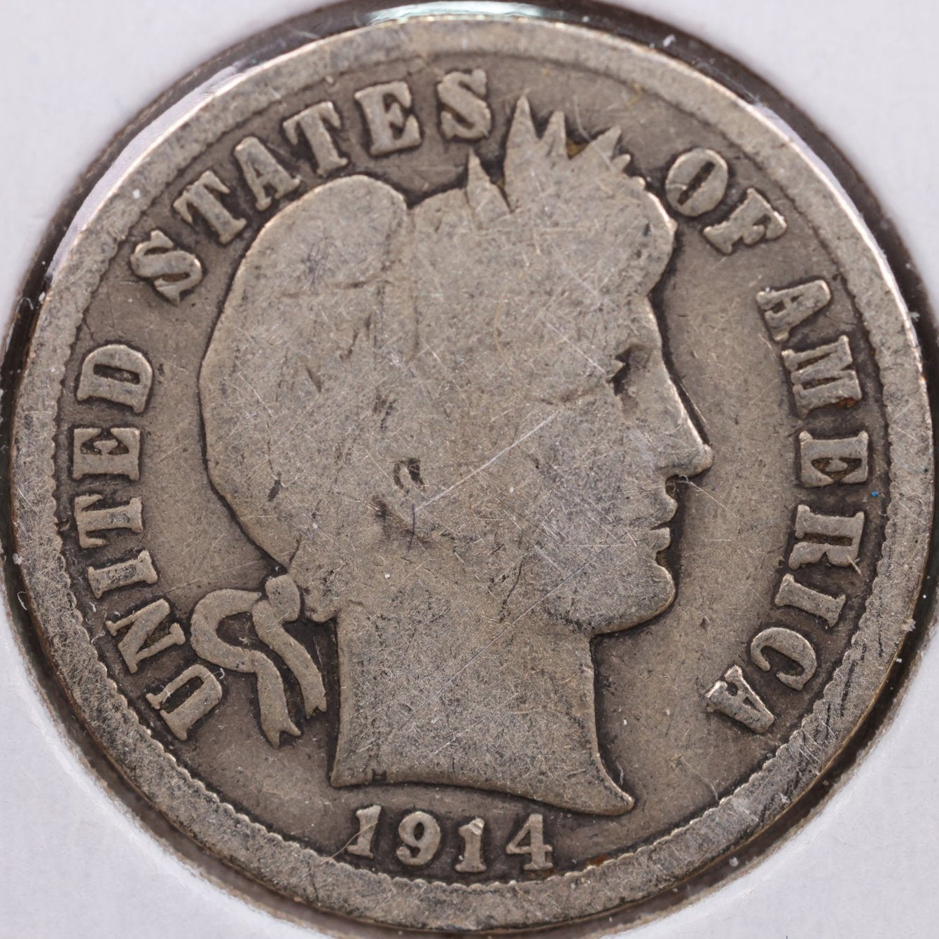 1914 Barber Dime, Very Good Circulated Coin, Store #DE0579